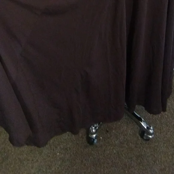 Unbeanded Maxi Skirt, Black Flared, Lined, Elastic Waist, 6 - Picture 4 of 4